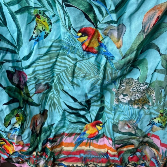 Johnny Was Taina Dolman Swim Cover Up Size Small Kimono Jungle Print Tropical - Picture 8 of 10